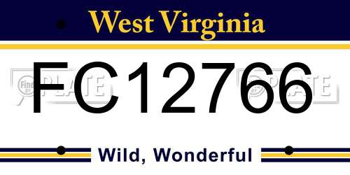 FC12766 West Virginia License Plate