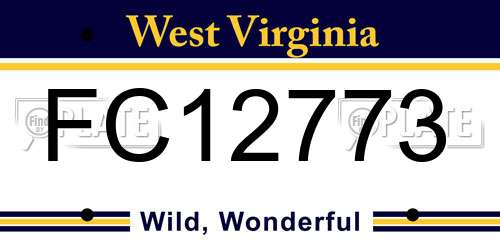 FC12773 West Virginia License Plate