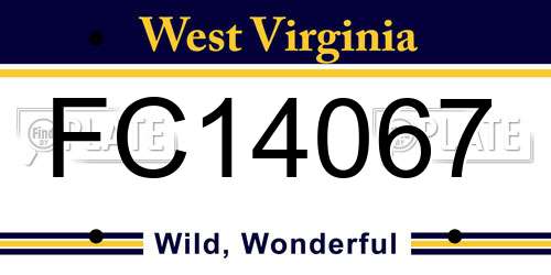FC14067 West Virginia License Plate