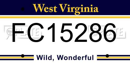 FC15286 West Virginia License Plate