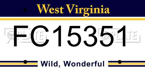 FC15351 West Virginia License Plate