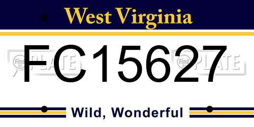 FC15627 West Virginia License Plate