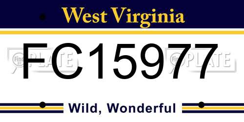 FC15977 West Virginia License Plate