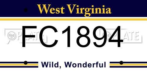 FC1894 West Virginia License Plate