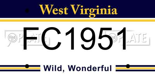 FC1951 West Virginia License Plate