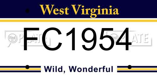 FC1954 West Virginia License Plate