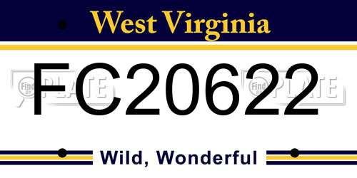 FC20622 West Virginia License Plate
