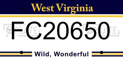 FC20650 West Virginia License Plate