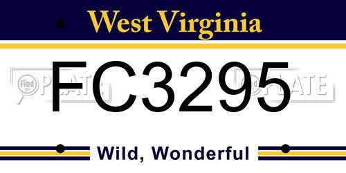 FC3295 West Virginia License Plate