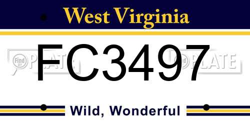FC3497 West Virginia License Plate