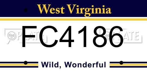 FC4186 West Virginia License Plate