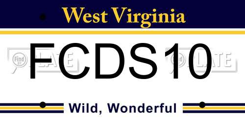 FCDS10 West Virginia License Plate