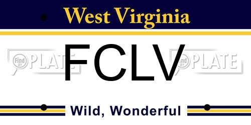 FCLV West Virginia License Plate