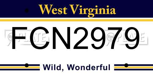FCN2979 West Virginia License Plate