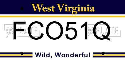 FCO51Q West Virginia License Plate