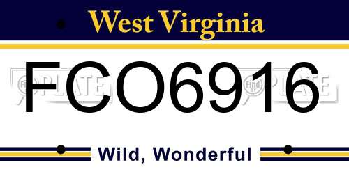 FCO6916 West Virginia License Plate