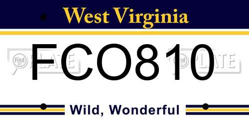 FCO810 West Virginia License Plate