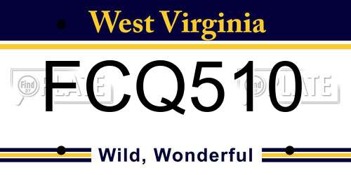 FCQ510 West Virginia License Plate