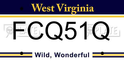 FCQ51Q West Virginia License Plate
