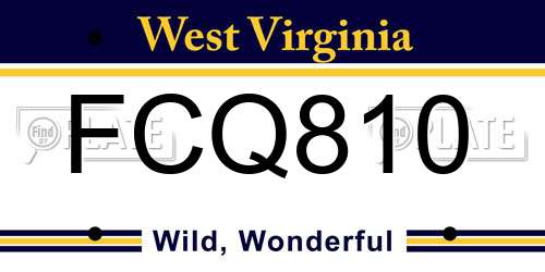 FCQ810 West Virginia License Plate