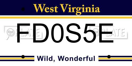 FD0S5E West Virginia License Plate