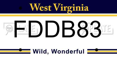 FDDB83 West Virginia License Plate