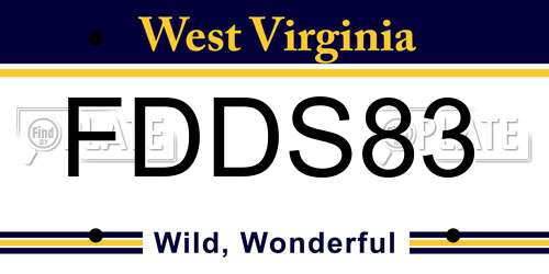FDDS83 West Virginia License Plate