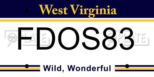 FDOS83 West Virginia License Plate