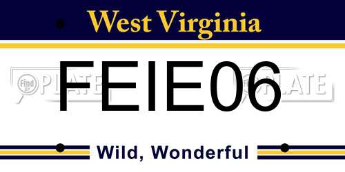 FEIE06 West Virginia License Plate