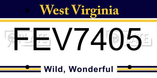 FEV7405 West Virginia License Plate