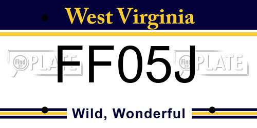 FF05J West Virginia License Plate