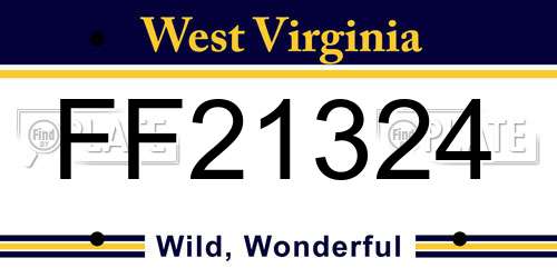 FF21324 West Virginia License Plate