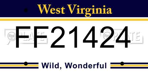 FF21424 West Virginia License Plate