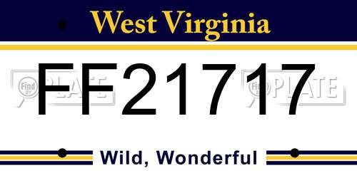 FF21717 West Virginia License Plate