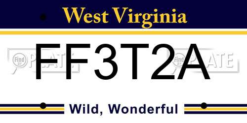 FF3T2A West Virginia License Plate