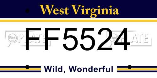 FF5524 West Virginia License Plate