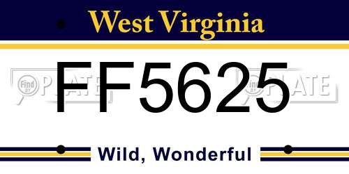 FF5625 West Virginia License Plate