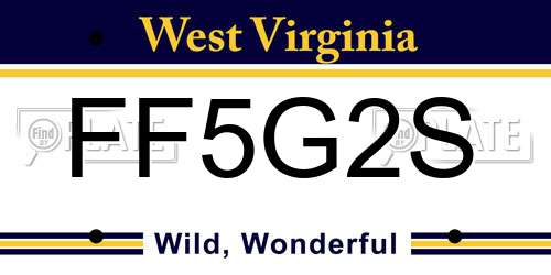 FF5G2S West Virginia License Plate