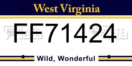 FF71424 West Virginia License Plate