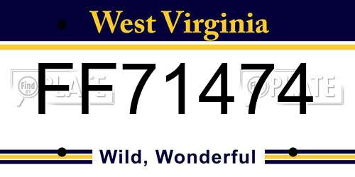 FF71474 West Virginia License Plate