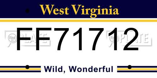 FF71712 West Virginia License Plate