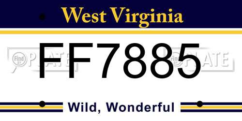 FF7885 West Virginia License Plate