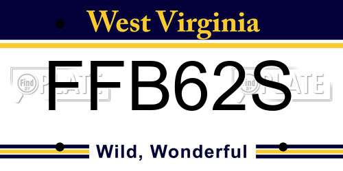 FFB62S West Virginia License Plate