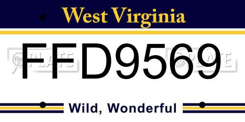 FFD9569 West Virginia License Plate