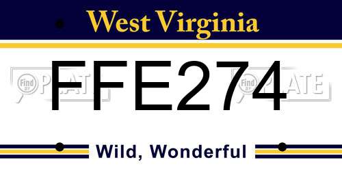 FFE274 West Virginia License Plate
