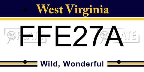 FFE27A West Virginia License Plate