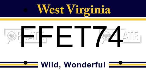 FFET74 West Virginia License Plate
