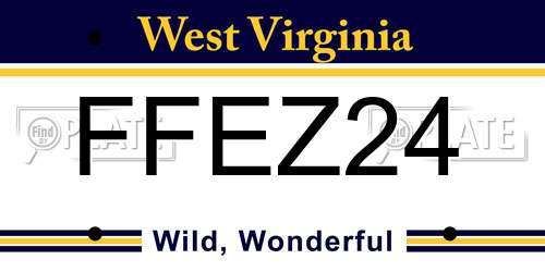 FFEZ24 West Virginia License Plate