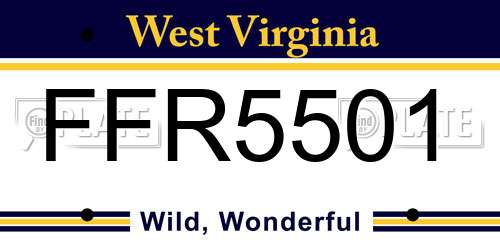 FFR5501 West Virginia License Plate