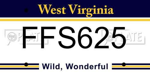 FFS625 West Virginia License Plate